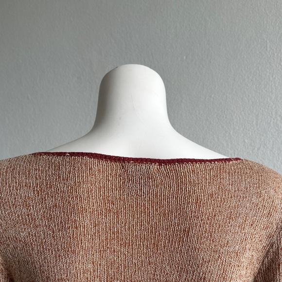Arden B Vintage Y2K Beige and Crimson Patterned Sweater - Picture 8 of 12